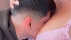 Son Buries His Face Between Her Big Tits